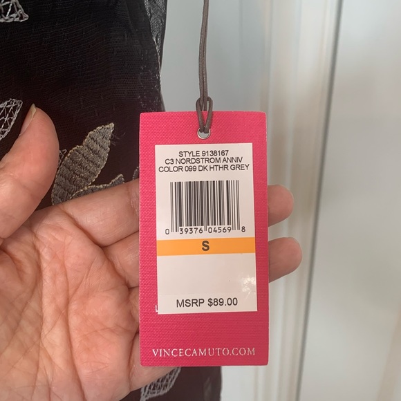 Vince Camuto Embroidered Swiss Dot Blouse - Picture 7 of 8